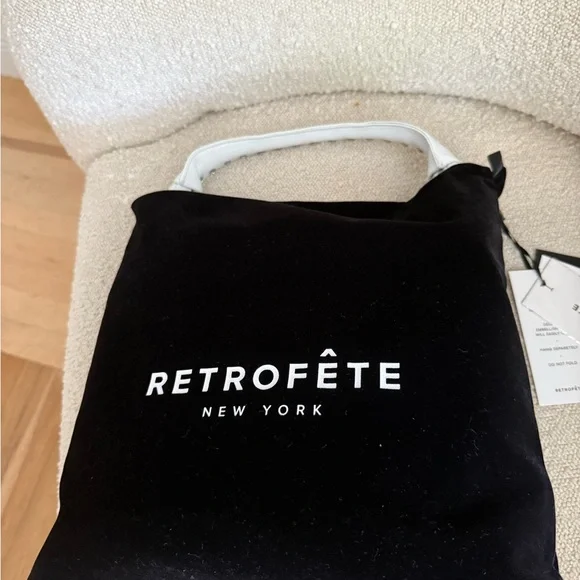 Retrofete White and Silver Hobo Bag with Polka Dot Design